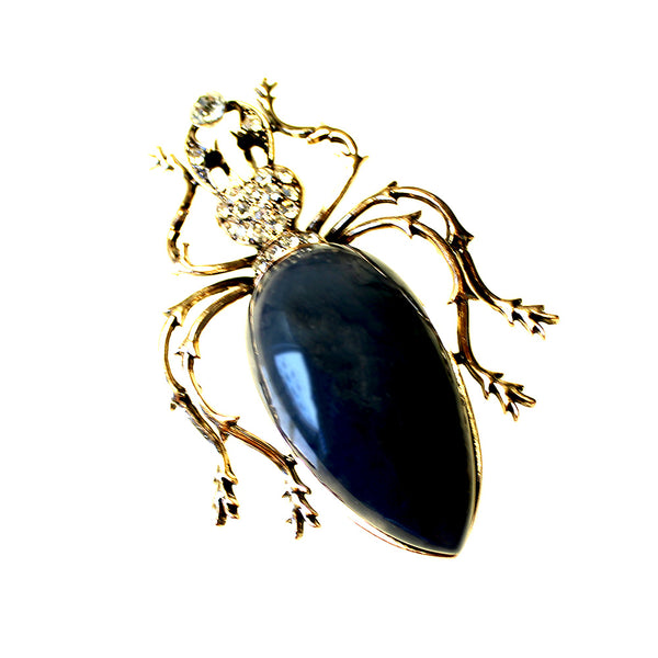 broche insecto azul marino