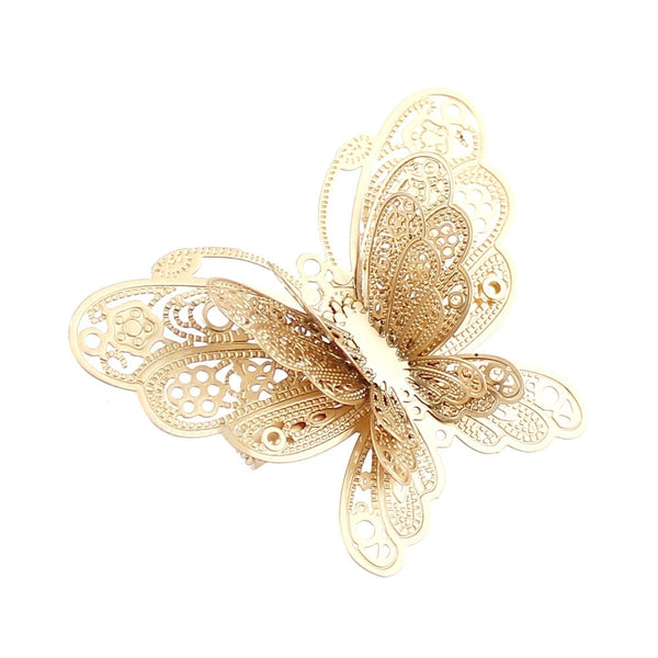 broche mariposa metal oro