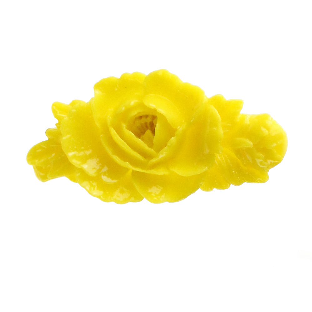broche peonia verde amarillo
