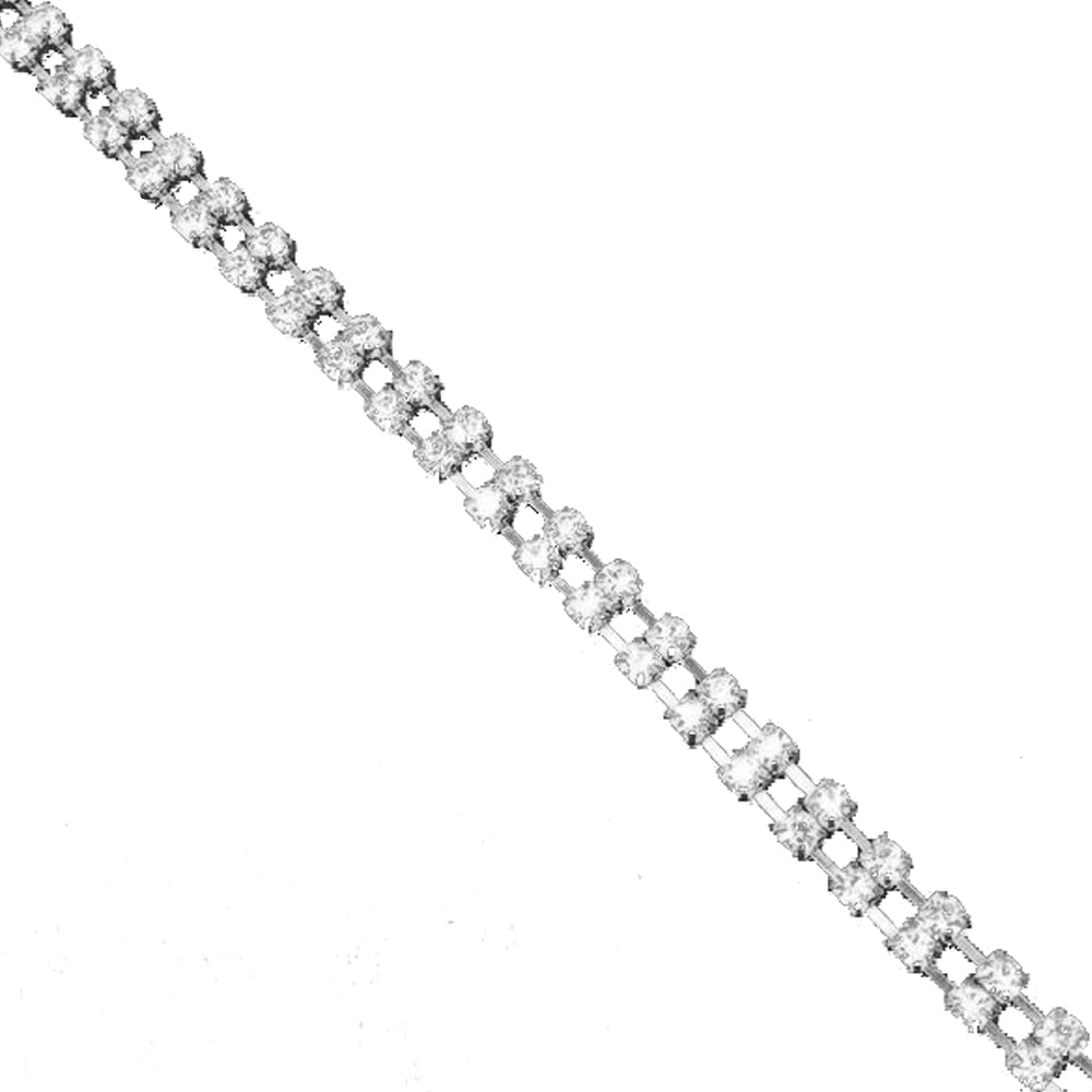 cadena doble strass 5mm plata II