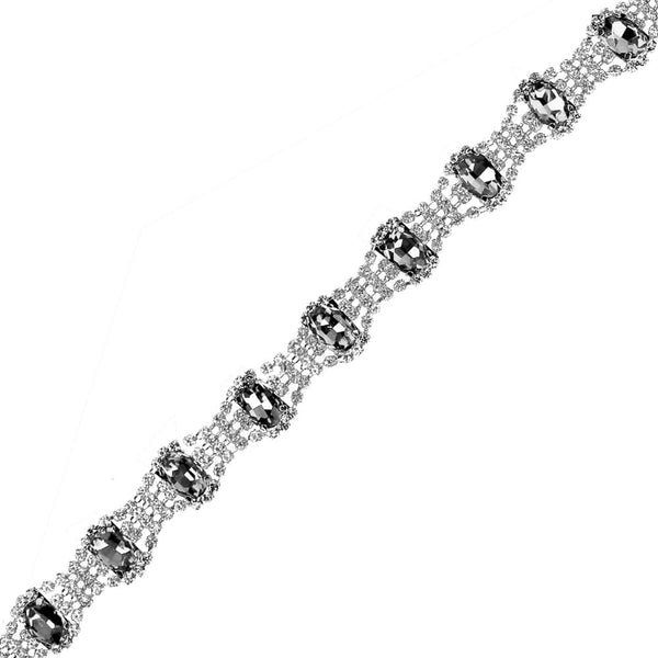 cadena strass pedreria transparente