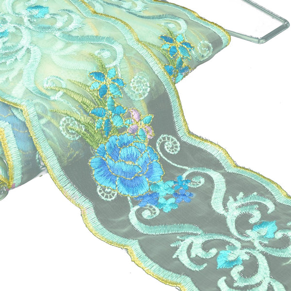 cinta bordada 7 cm tonos azules