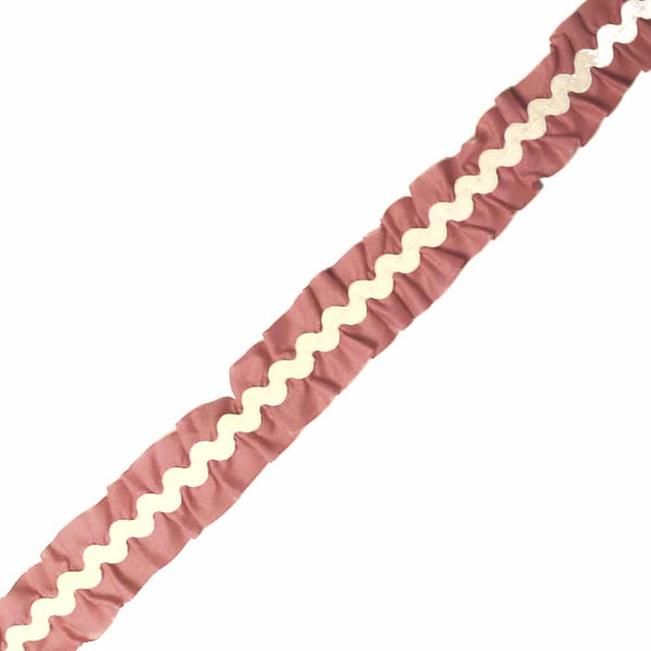 cinta fruncida ondulinas 2 cm rosa nude