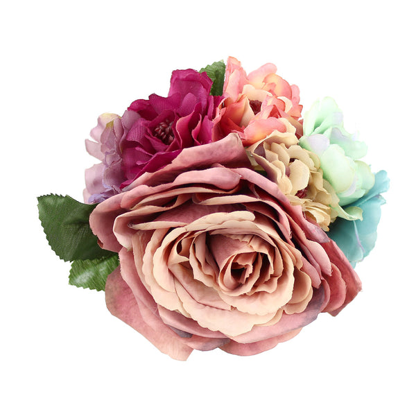 conjunto floral demi rosa nude