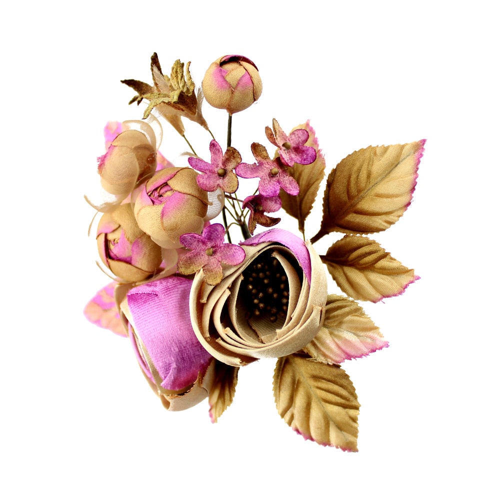 conjunto floral noa buganvilla y dorado