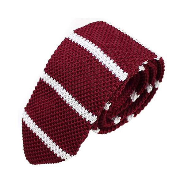 corbata adam croche rayas granate