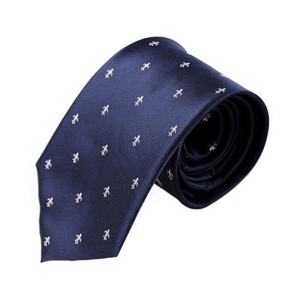 corbata adrian flor de lis blanco