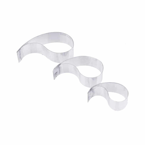 cortador porcelana hojas 3 ud plata