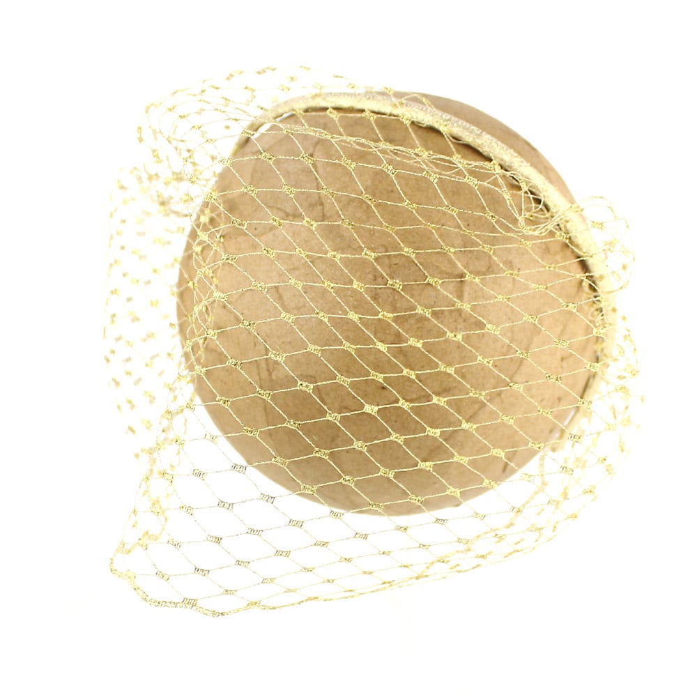 diadema con velo dorado