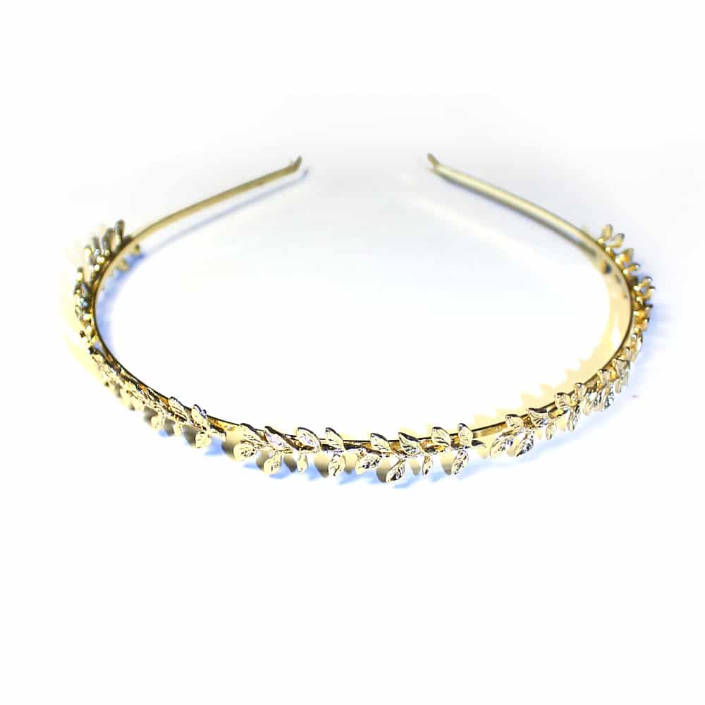diadema ramitas de laton oro