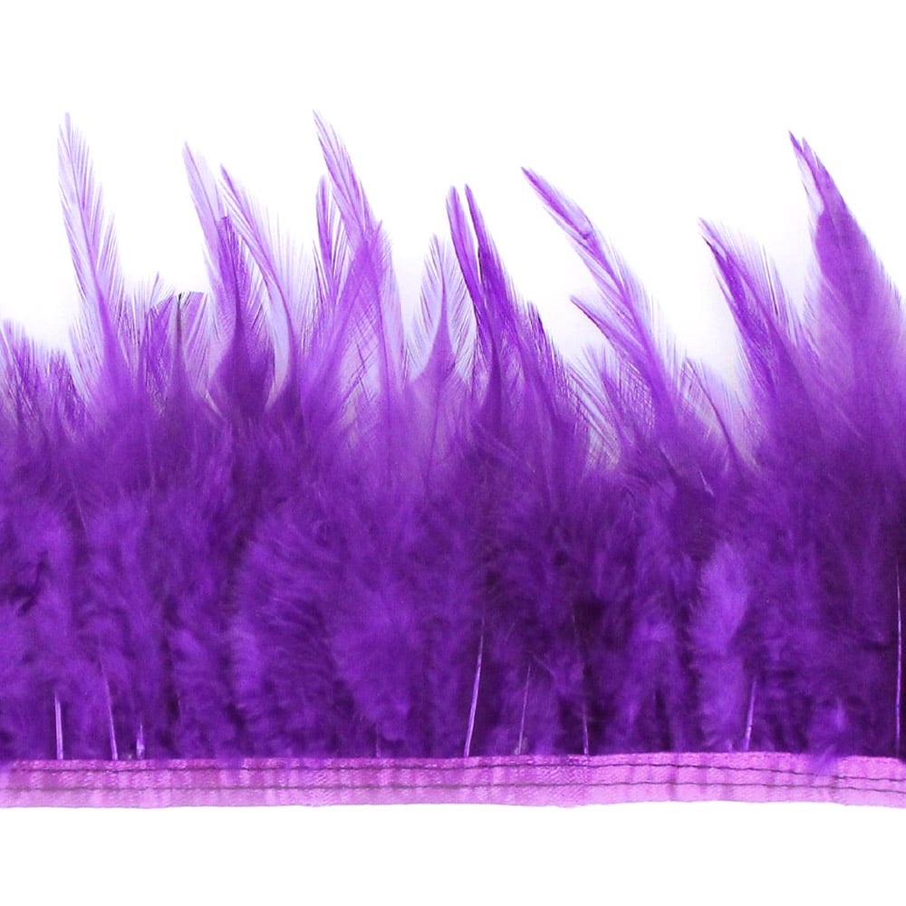fleco plumas de gallo morado