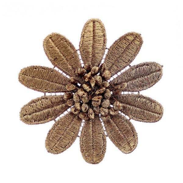 flor 10 petalos bordada cobre