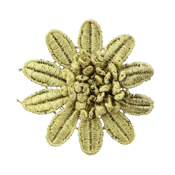flor 10 petalos bordada dorado