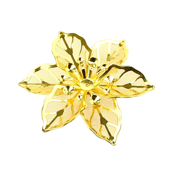 flor malla latón oro