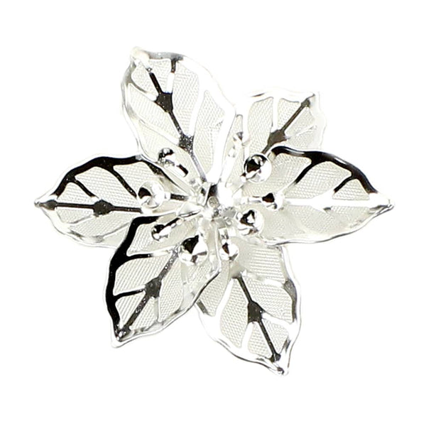flor malla latón plata