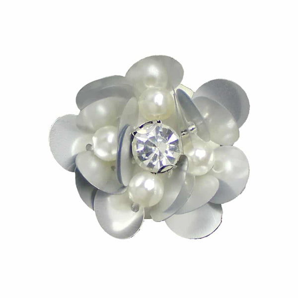 flor paillet 3 cm gris medio