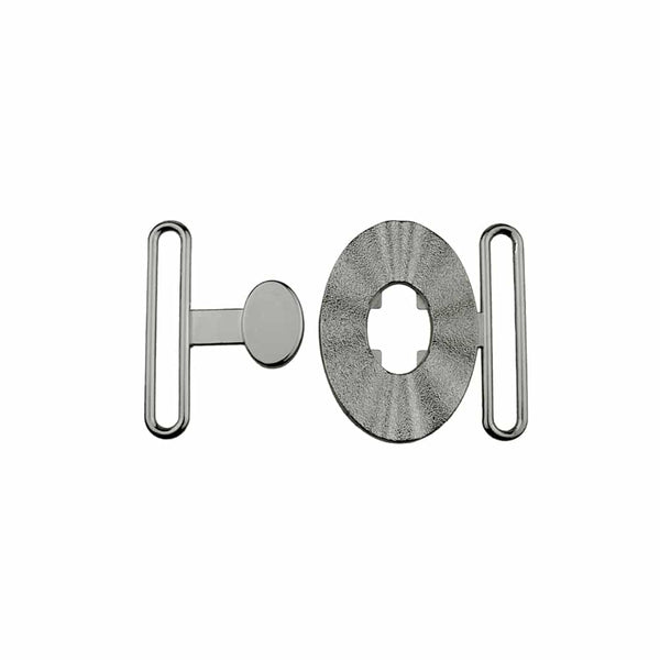 hebilla oval 40 mm metal plomo
