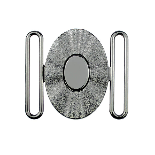 hebilla oval 50 mm metal plomo