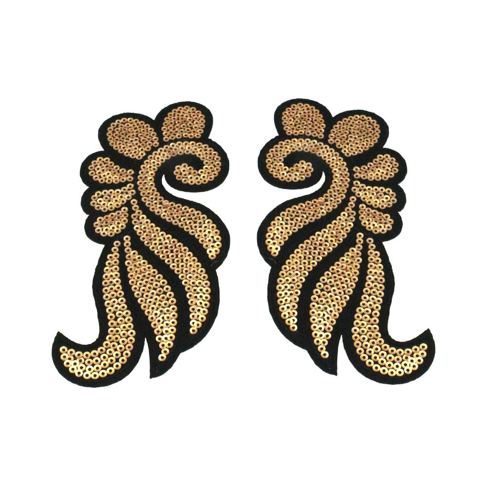 hombrera lentejuela oro