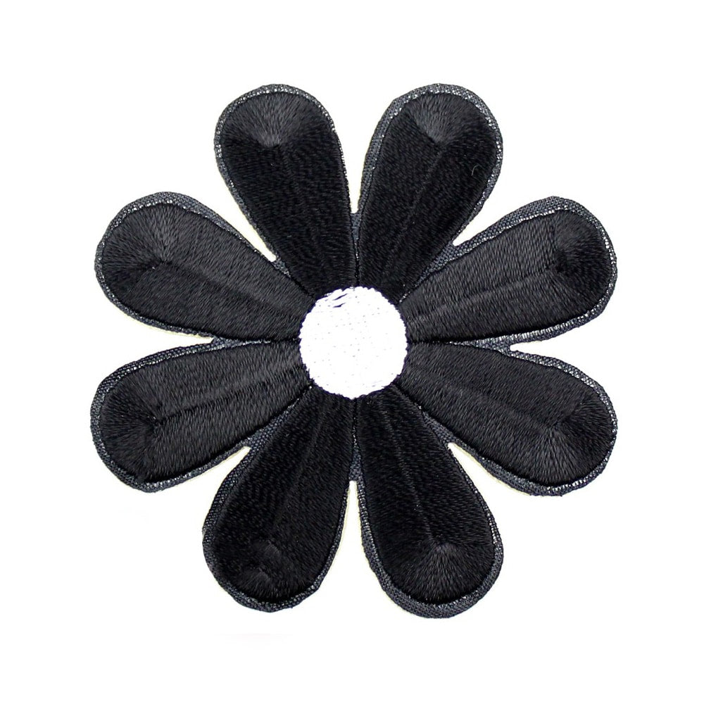 margarita bordada termoadhesiva negro