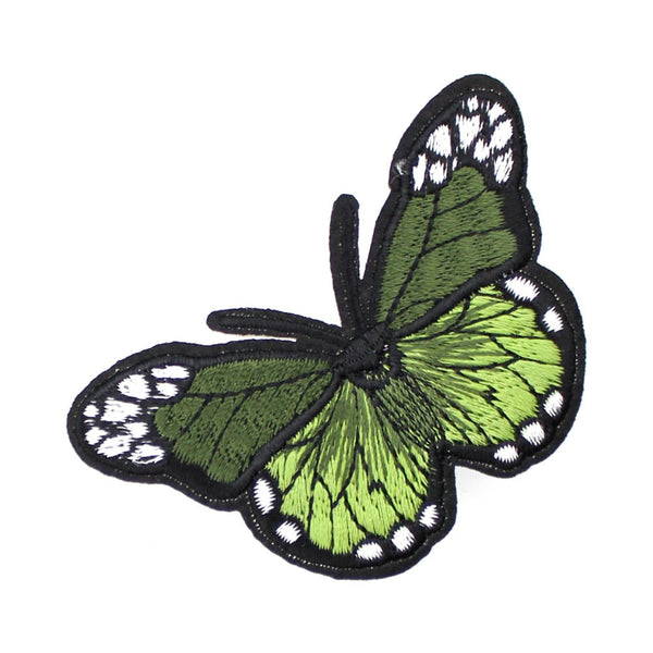 mariposa bordada termoadhesiva tonos verdes