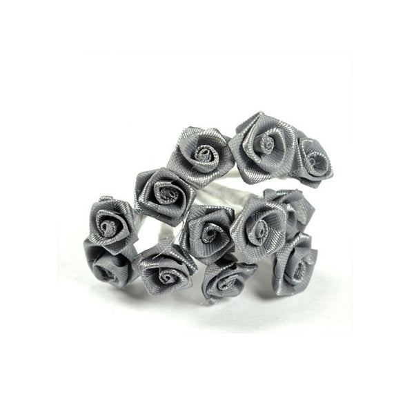 mini rosas de tela gris