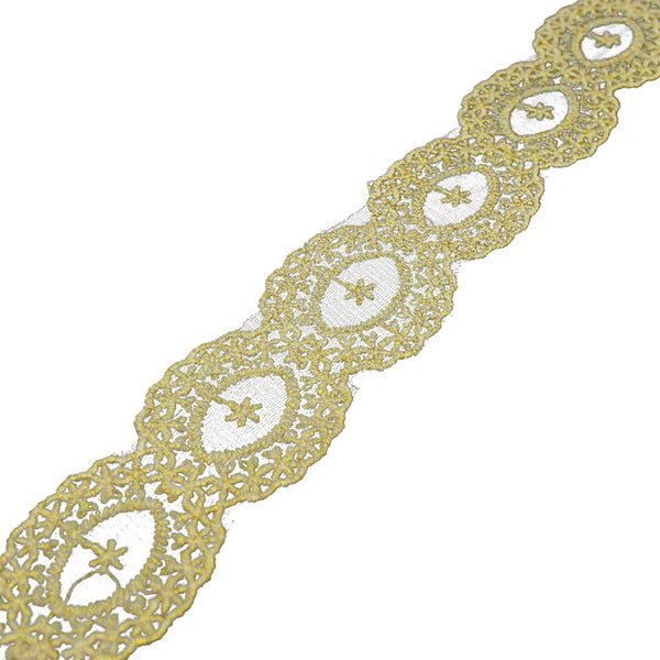 organza bordada 5 cm oro