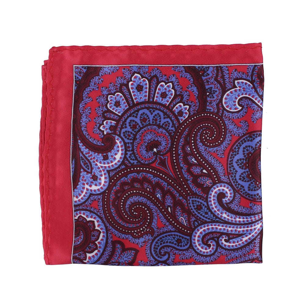 pañuelo seda paisley rojo