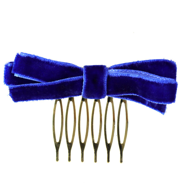 peinecilla lazo terciopelo azul klein