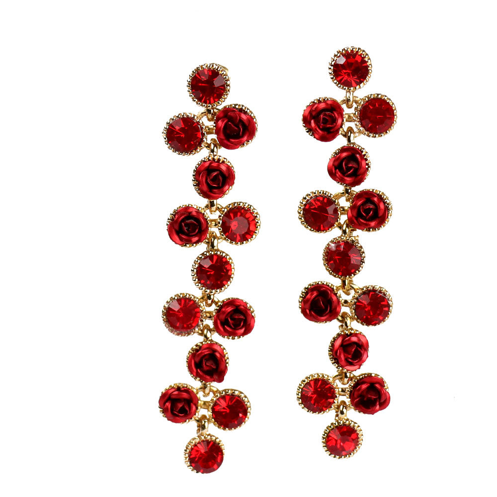 pendientes dama rojo