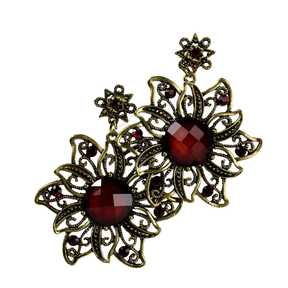 pendientes lia granate