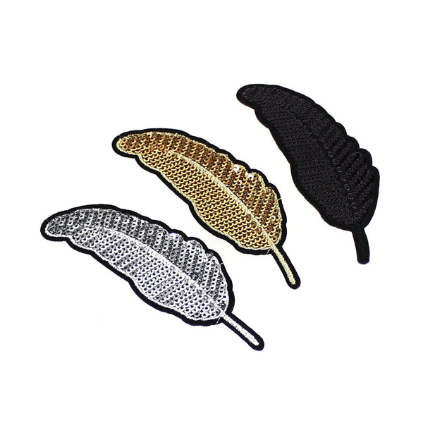 pluma de lentejuelas termoadhesiva