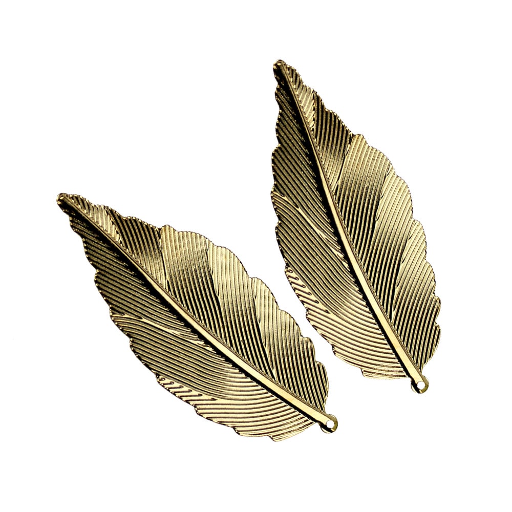 pluma laton 6x2.5 cm (2 ud) oro