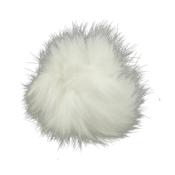 pompon conejo 80 mm blanco
