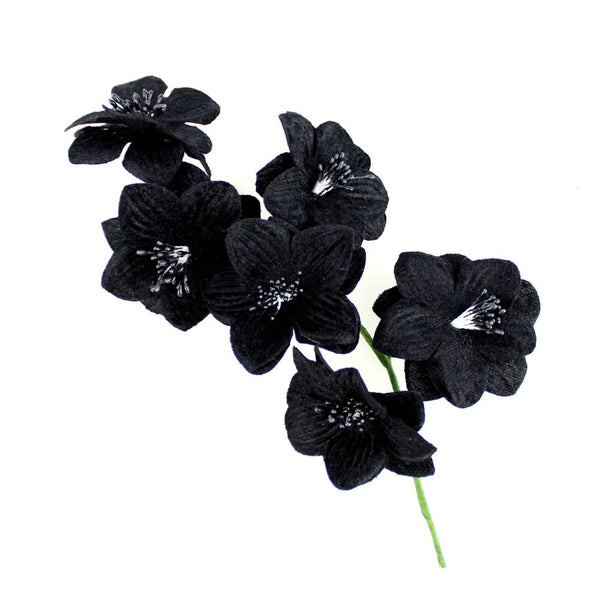 ramillete 6 flores terciopelo negro