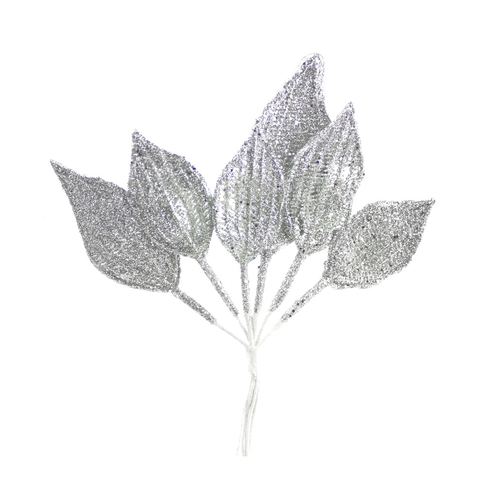 ramillete 6 hojas lurex plata