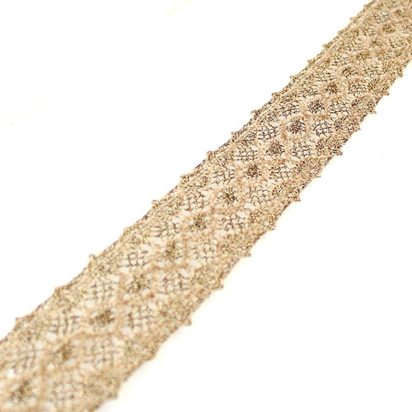 tira de encaje metalizado 4 5 cm oro viejo