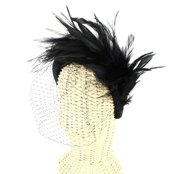 tocado turbante de plumas