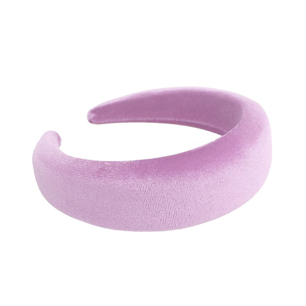 turbante forrado de terciopelo lila