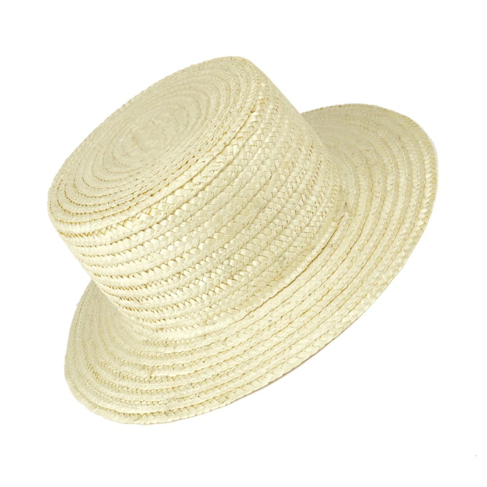 sombrero canotier en color crudo