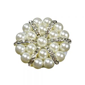 Aplicación circular de perlas blanco