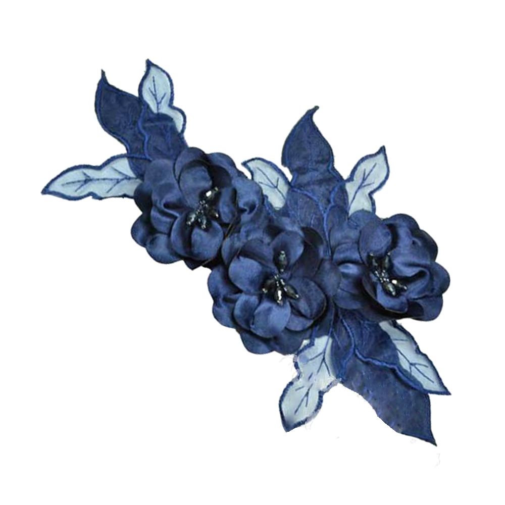 Aplicación Triple flor XL azul marino