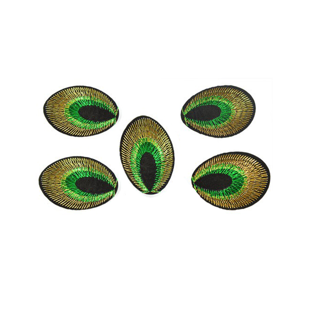 Aplicación oval bordada termoadhesiva verde