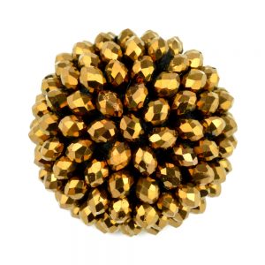 Botón semibola 30mm pedrería oro