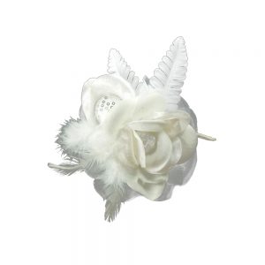 Doble flor de terciopelo 16x10cm blanco