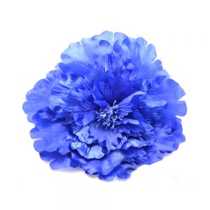 Flor de seda 20 cm azul klein