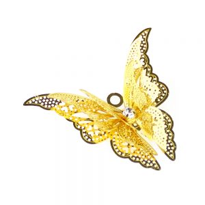 Mariposa de latón y cristal oro