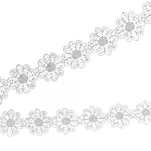 Tira guipur de flores 25 mm blanco