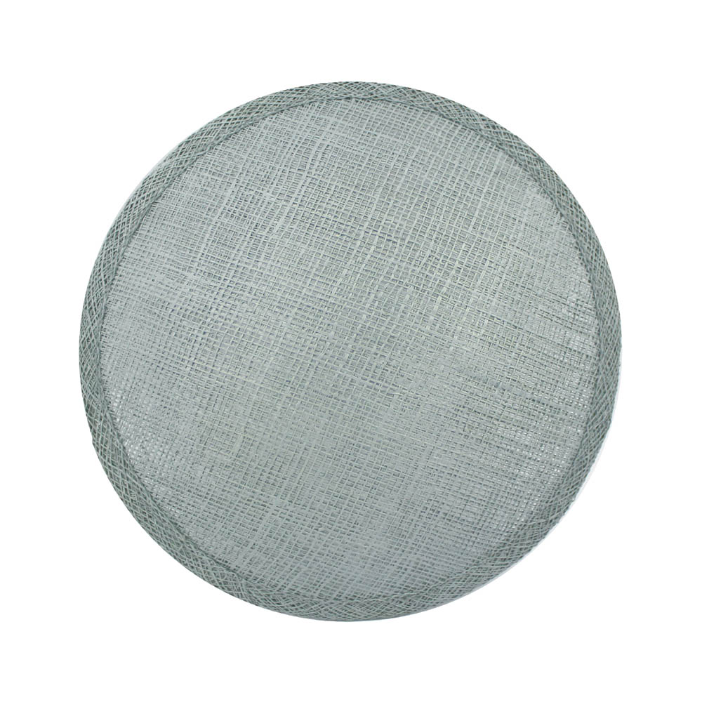 base circular 14 15 cm sinamay gris plata