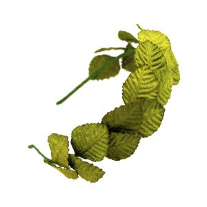diadema hojas de terciopelo verde medio